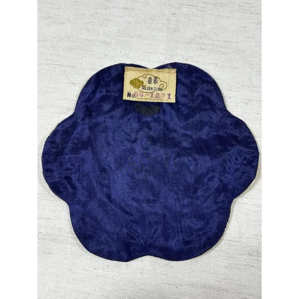 Golden Cloud Hand Embroidered Phoenix Patch Silk Rayon Applique China